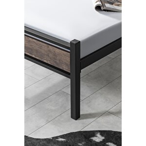 K300 Ahşapli Metal Karyola, Si̇yah, 90x190