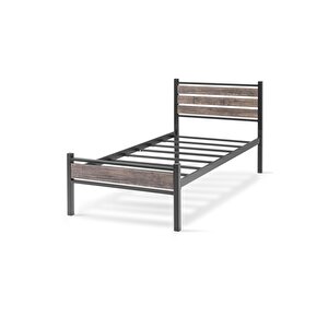 K300 Ahşapli Metal Karyola, Si̇yah, 90x190