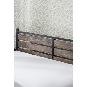 K300 Ahşapli Metal Karyola, Si̇yah, 150x200