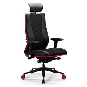 Samurai Red Ergonomik Fileli Ve Deri Oyuncu / Ofis Koltuğu - 2e2.3.7.b7 Kırmızı-siyah Kırmızı-Siyah