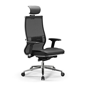 Samurai Ergonomik Fileli Ve Deri Yönetici Koltuğu / Ofis Sandalyesi - 23.3.5.109 Siyah