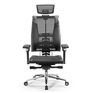 Yoga 4dt Ergonomik Deri Ve Fileli Ofis Koltuğu / Yönetici Sandalyesi / - Cc.f.15.13a Siyah