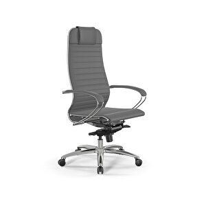 Samurai Ergonomik Deri Ofis Koltuğu / Çalışma Sandalyesi - F.2.1.49 Gri Gri