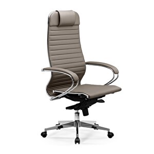 Samurai Ergonomik Deri Ofis Koltuğu / Çalışma Sandalyesi - F.2.1.49 Gri Gri