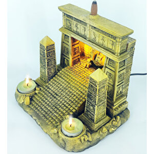 Antik Mısır Sphinx Tapinaği Işıklı Geriakış Tütsülük (amber Işıklı)