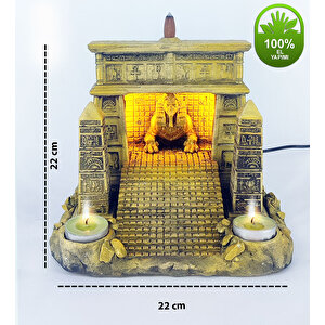Antik Mısır Sphinx Tapinaği Işıklı Geriakış Tütsülük (amber Işıklı)