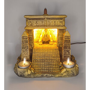 Antik Mısır Sphinx Tapinaği Işıklı Geriakış Tütsülük (amber Işıklı)