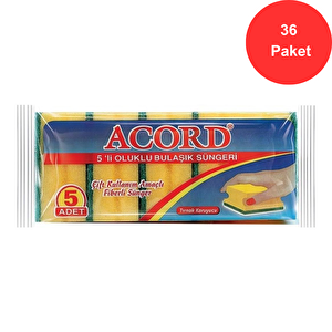5 Li Oluklu Bulaşık Süngeri 36 Paket