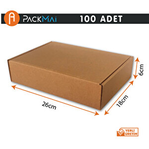 E-Ticaret Kargo Kutusu 26x18x6cm 1 Desi (100 Adet)