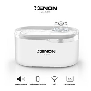 Akıllı Kedi Mama ve Su Kabı Seti Beyaz Wifi App ile Uzaktan Kontrol Kameralı Ve Sesli Otomatik Mama Kabı Akıllı Su Kabı