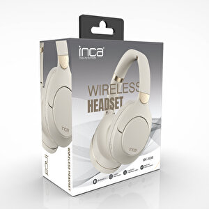 Inca Ibk-503b Kablosuz 5.3 Bluetooth Hafıza Kart Destekli Kulak Üstü Kulaklık Bej