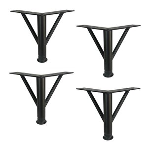 4 Adet Firkete Ayak Metal 20 Cm Mat Siyah Mobilya Koltuk Ayağı