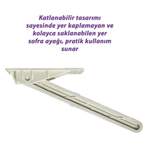 Katlanabilir Beyaz Yer Sofra Ayağı Katlanır Yer Sofrası Sini Altı Plastik Ayak 22 Cm