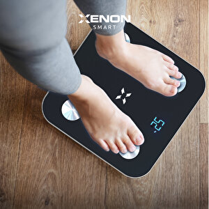 Xenon Smart Akıllı Tartı, Yeni Nesil Dijital Mobil Uygulama Denetimli, Yağ, Kemik, Kas Kütlesi Ölçen, Vücut Veri Analizi için  Bluetooth Baskül, Siyah (180 kg kapasite) X8701_M0