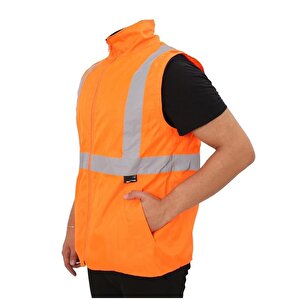 Reflektörlü 5+1 Farklı Kullanımlı Oxford 300d Parka Turuncu