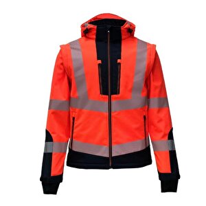 Reflektörlü Ripstop Softshell Model Teknik Mont Turuncu