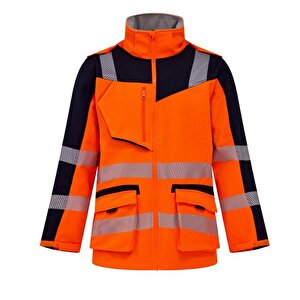 Softshell Kırçıllı Reflektörlü Parka İş Montu Turuncu