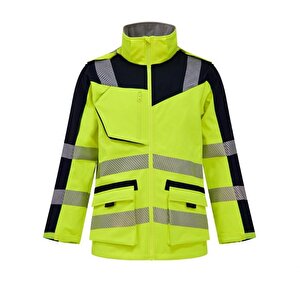 Softshell Kırçıllı Reflektörlü Parka İş Montu Sarı