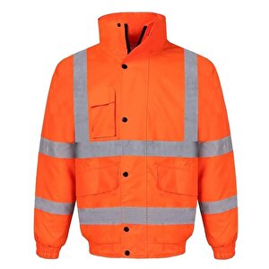 Reflektörlü 300d Oxford Bomber Mont Turuncu