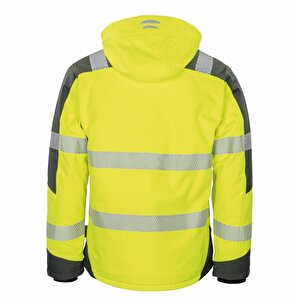 Reflektörlü Su Geçirmez Termal Softshell İş Montu Sarı