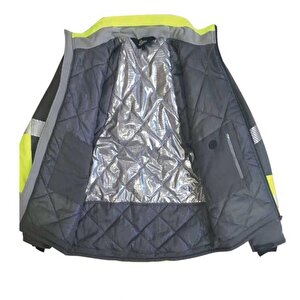 Reflektörlü Su Geçirmez Termal Softshell İş Montu Sarı