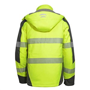 Reflektörlü Su Geçirmez Termal Softshell İş Montu Sarı