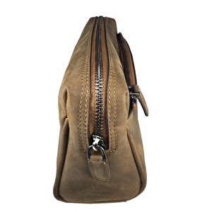 Hakiki Deri Ca253 Dopp Kit El Çantası Tigon Taba