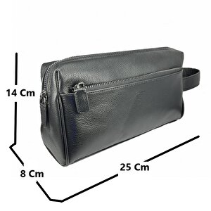 Hakiki Deri Ca250 Dopp Kit El Çantası Siyah