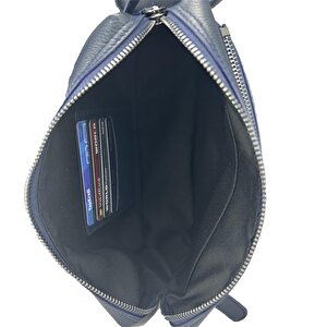 Hakiki Deri Ca251 Dopp Kit El Çantası Lacivert
