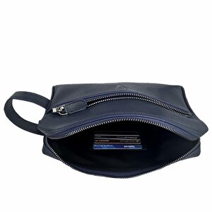 Hakiki Deri Ca251 Dopp Kit El Çantası Lacivert