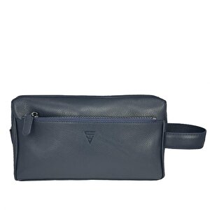 Hakiki Deri Ca251 Dopp Kit El Çantası Lacivert