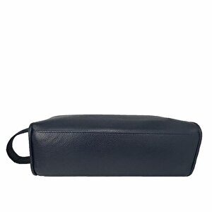Hakiki Deri Ca251 Dopp Kit El Çantası Lacivert