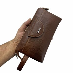 Diga Hakiki Deri 3006 Dopp Kit El Çantası Taba