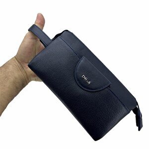 Diga Hakiki Deri 3006 Dopp Kit El Çantası Lacivert