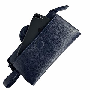 Diga Hakiki Deri 3006 Dopp Kit El Çantası Lacivert
