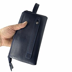 Diga Hakiki Deri 3006 Dopp Kit El Çantası Lacivert