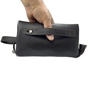 Diga Hakiki Deri 3006 Dopp Kit El Çantası Kahve