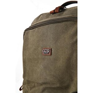 Ççs London 51573 Laptop Kanvas Sırt Çantası Haki