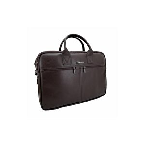 Ççs London 71452 Vegan Deri Laptop Evrak Çantası 15 İnç Kahve