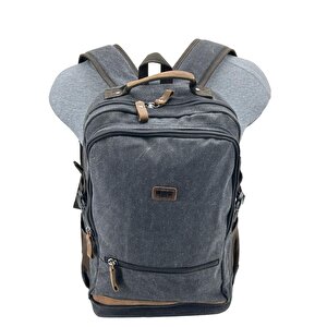 Ççs London 51573 Laptop Kanvas Sırt Çantası Siyah