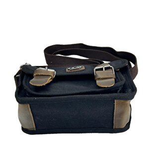 Ççs 31487 Mumlanmış Kanvas Retro Omuz Çantası Siyah