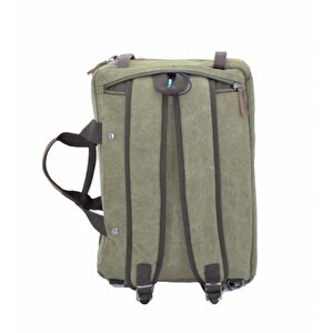London 31458 Kanvas Sırt Laptop Ve Evrak Çantası Haki