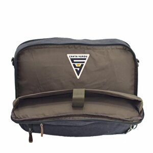 Ççs London 31458 Kanvas Sırt Laptop Ve Evrak Çantası Haki