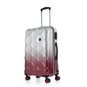 Ççs London 5226 Küçük Boy Valiz Bordo Beyaz
