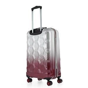Ççs London 5226 Küçük Boy Valiz Bordo Beyaz