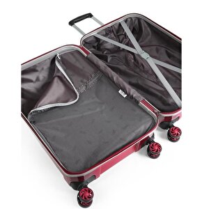 Ççs London 5226 Küçük Boy Valiz Bordo Beyaz