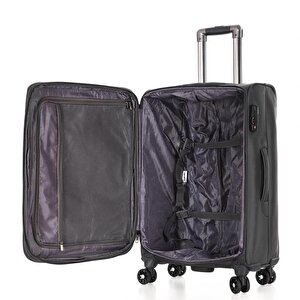 Ççs 620 Kumaş 3 Lü Valiz Set Gri