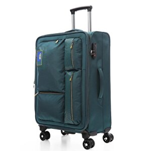 Ççs 600 Kumaş 3 Lü Valiz Set Petrol Mavi