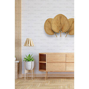 Bohem Palmiye Yaprağı, Japon Yelpazesi 55x70 Cm, Duvar Dekorasyon, Duvar Süsü, İskandinav, Modern, Rattan