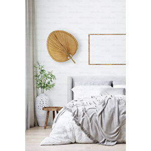 Bohem Palmiye Yaprağı, Japon Yelpazesi 55x70 Cm, Duvar Dekorasyon, Duvar Süsü, İskandinav, Modern, Rattan